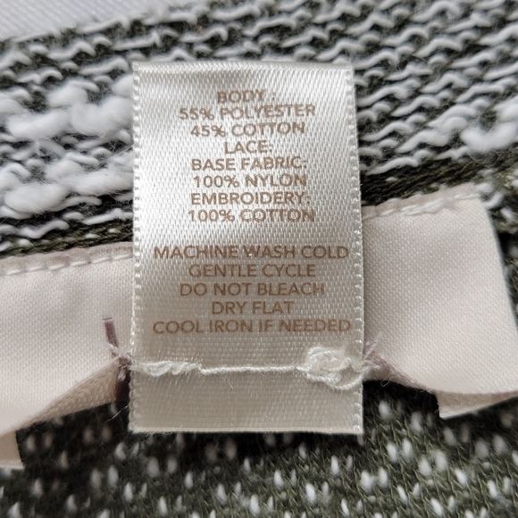 Ann Taylor Loft Factory Sweater Size S Lace Hem Open Knit 3/4 Sleeve Marled - Picture 7 of 11